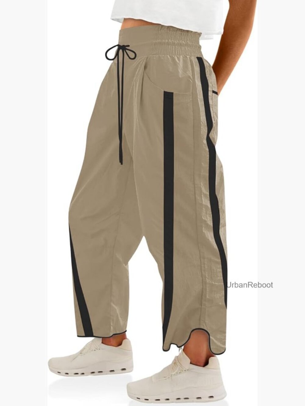 Women's Baggy Wide Leg Track Pants with Pockets